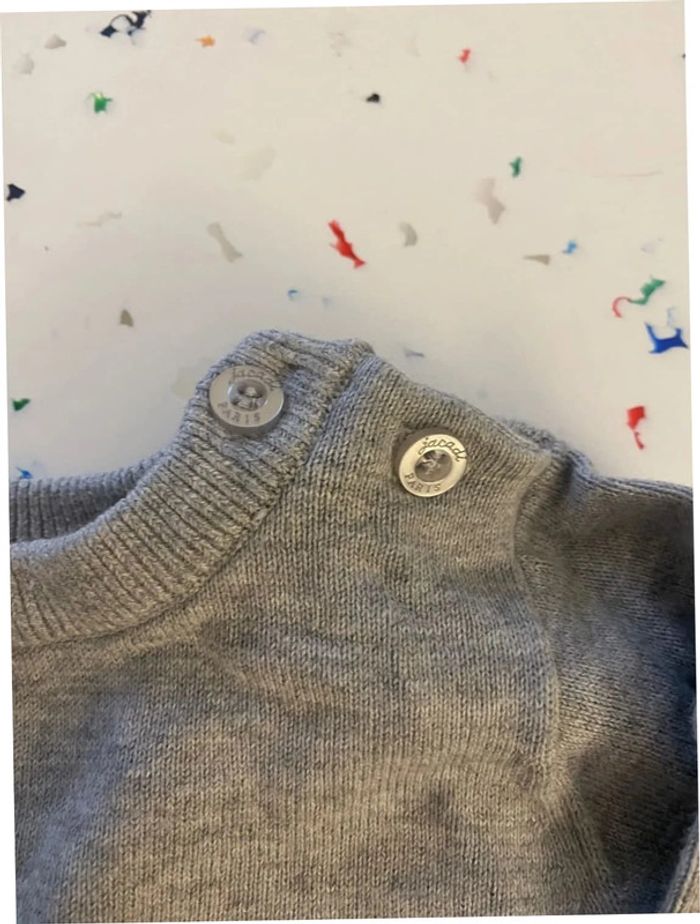 Pull en coton gris avec motif voiture Jacadi 6 mois - photo numéro 4