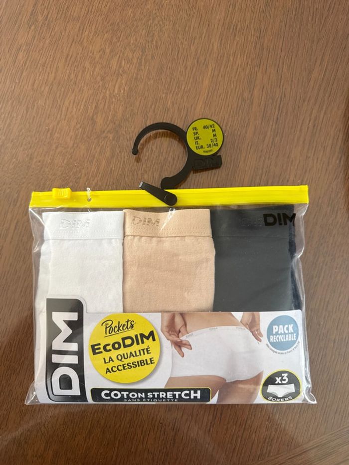 💫 Lot de 3 boxers DIM femme taille 40/42 - Neufs
