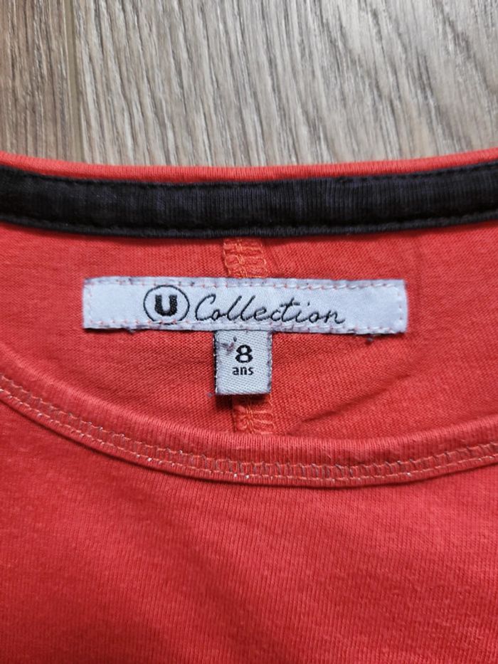 T-shirt manches longues rouge chats - photo numéro 3