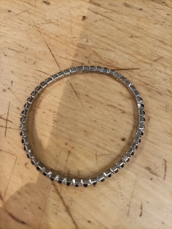 Bracelet élastique strass noir