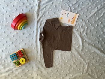 sous pull col roulé mixte marron 3 mois kimbaloo