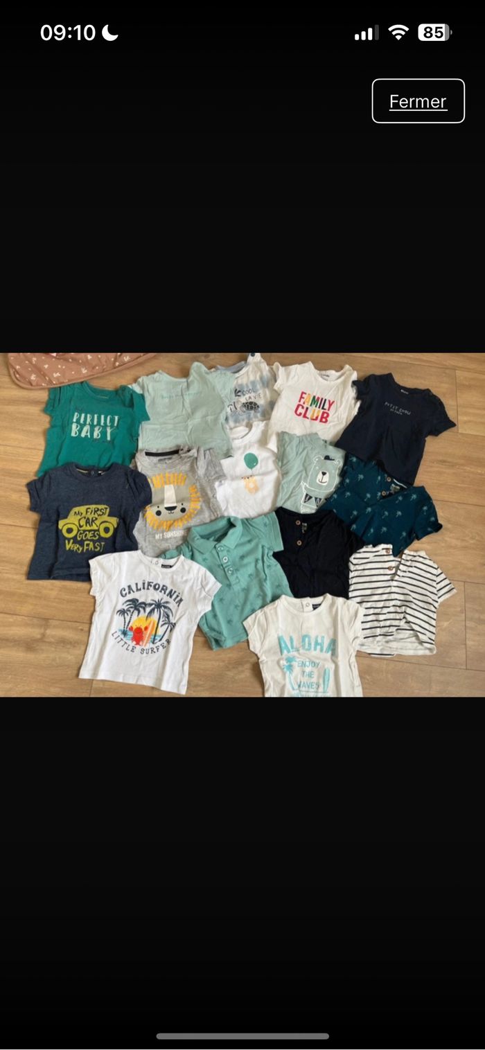 15 t shirts manches courtes 3 mois