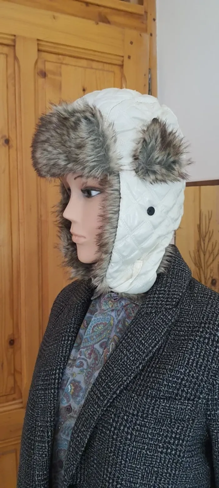 Chapka femme beige fourrée - photo numéro 2