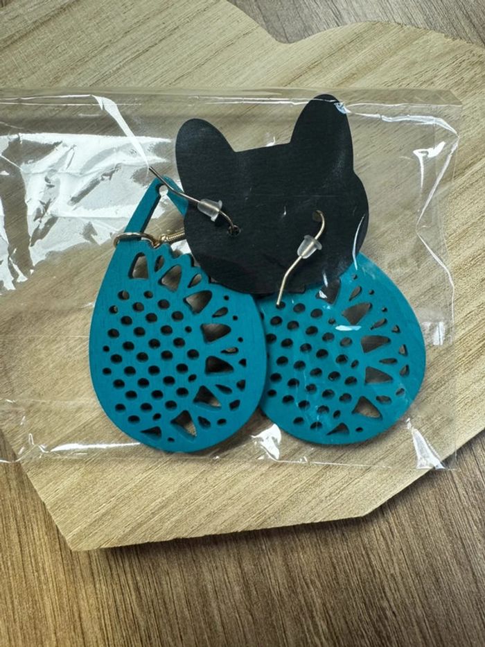 Paire de boucles d’oreilles turquoise - photo numéro 4