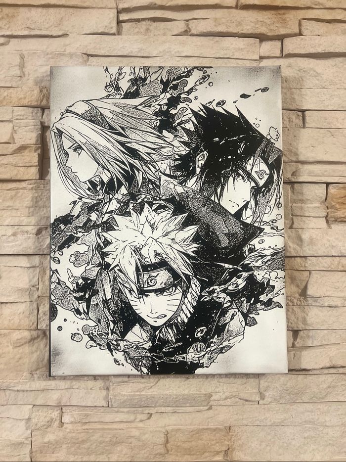 Tableau Équipe 7 – Naruto, Sasuke & Sakura – Naruto en toile 30x40cm