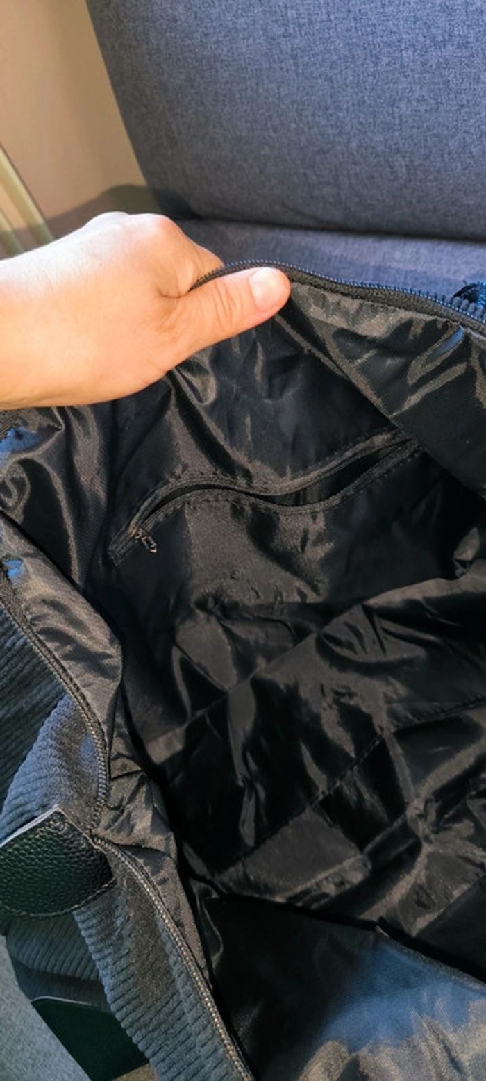 Grand Sac fourre-tout très tendance noire velour - photo numéro 13