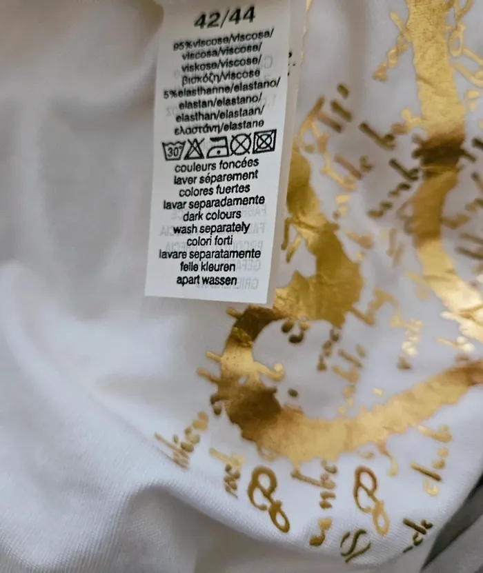 T-shirt crème imprimé doré Tex Taille 40/42 Neuf - photo numéro 6
