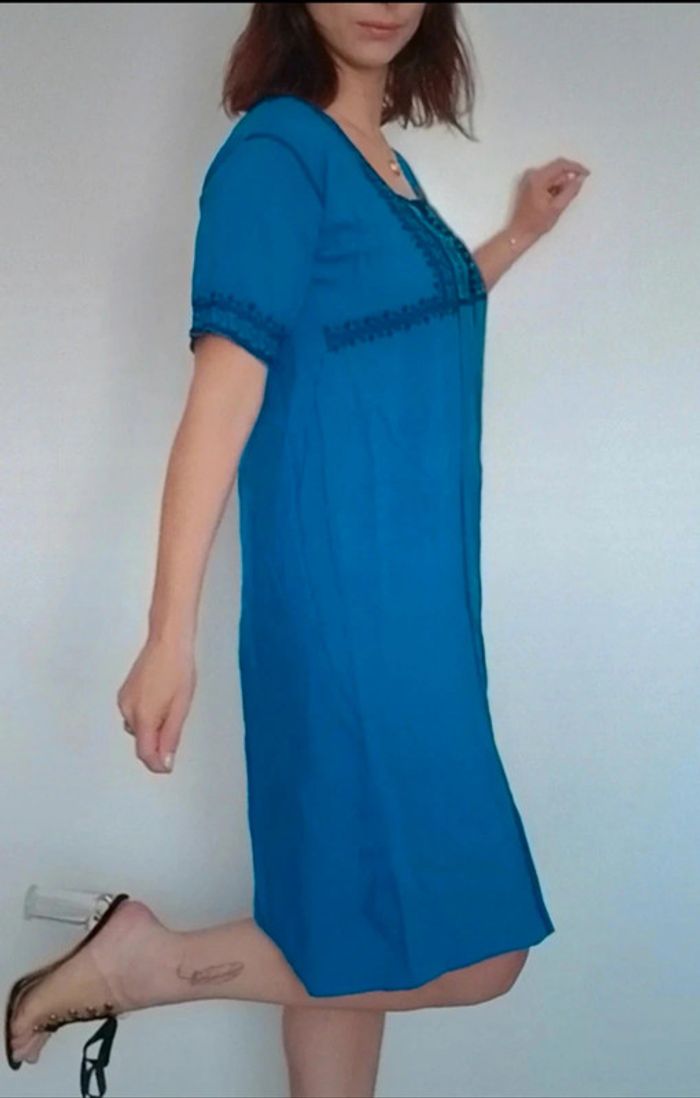 Robe d été casual ethnique bleu taille unique - photo numéro 5