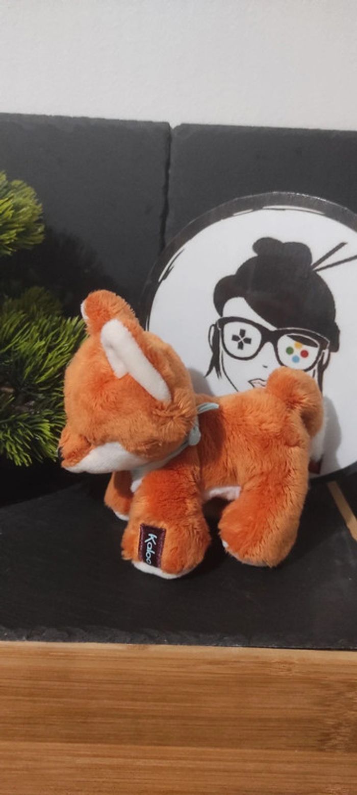 doudou peluche renard paprika kaloo roux orange bandana vert k 15 Cm Blanc - photo numéro 2