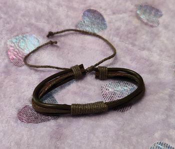 Bracelet cuir marron clair pour homme ajustable