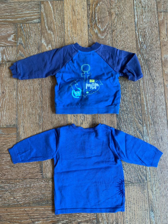 Lot de 2  pulls/sweats DPAM bébé 3 mois - photo numéro 2