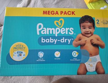 124 couches pampers baby dry taille 2