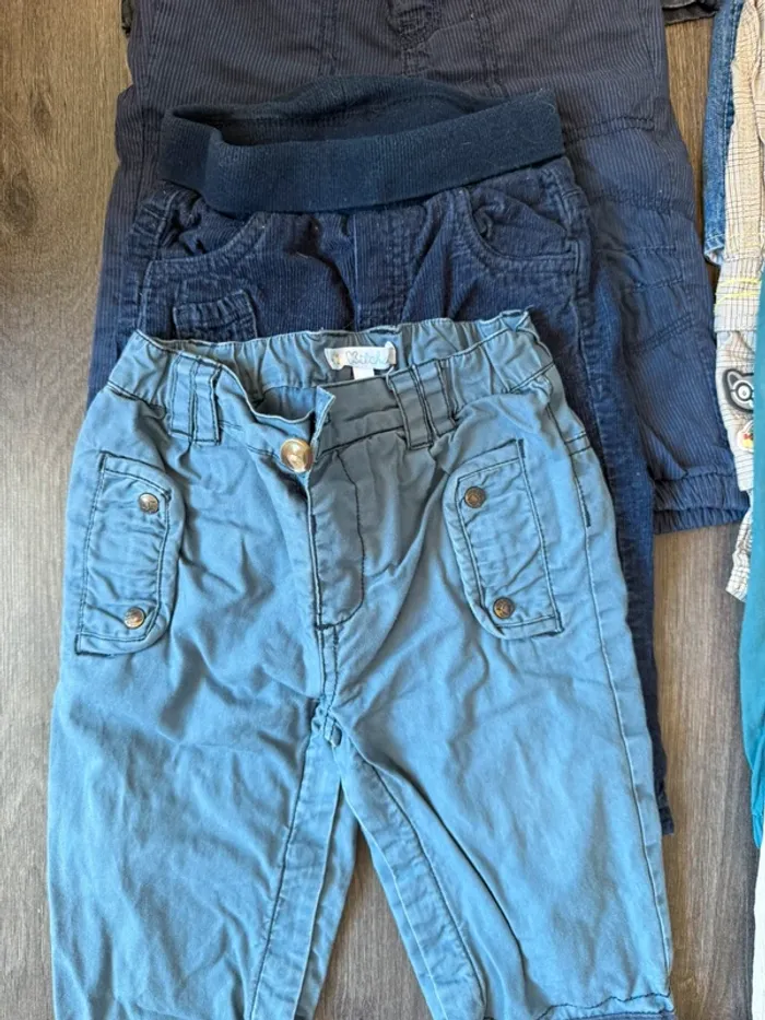 Lot 6 pantalons ouverture entre jambes 12 mois - photo numéro 3