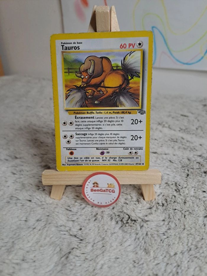 Carte pokemon Tauros 47/64 set de base jungle ed2 wizards