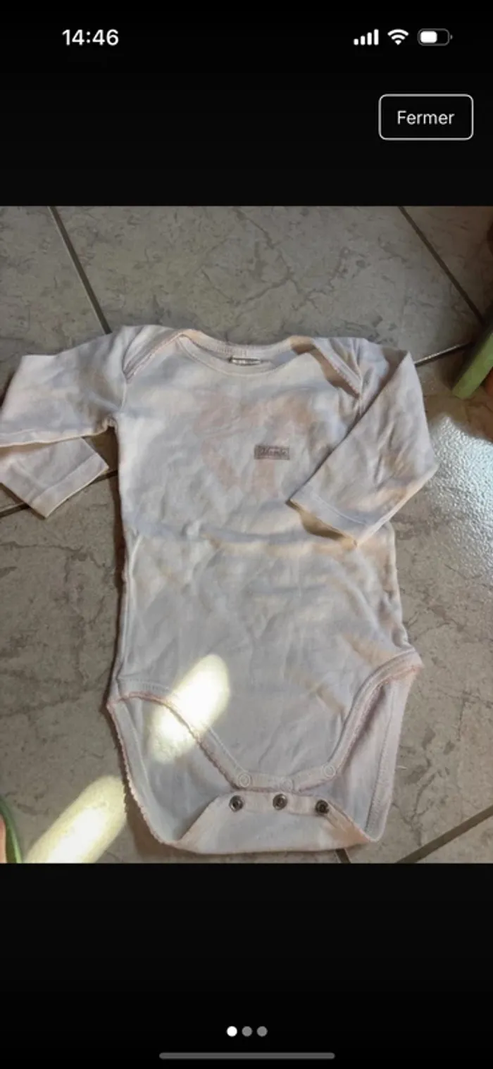 Lot de 2 body bodie à manche longues blanc et rose - photo numéro 6