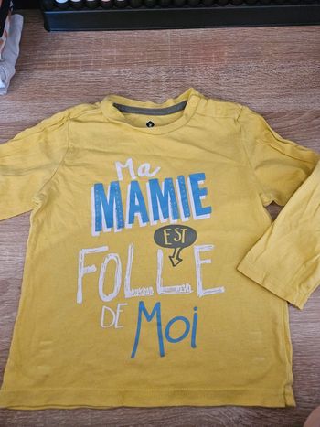 T-shirt jaune manches longues 18 mois