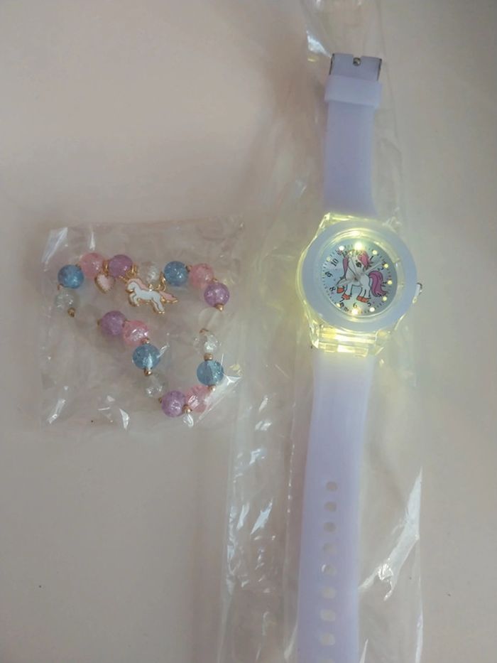Ensemble neuf montre licorne +bracelet - photo numéro 2