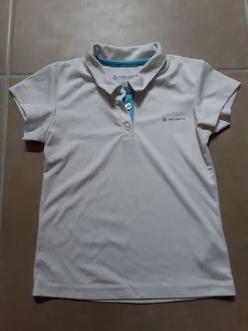 Polo de tennis MC blanc fille 6 ans TECNOPRO TBE
