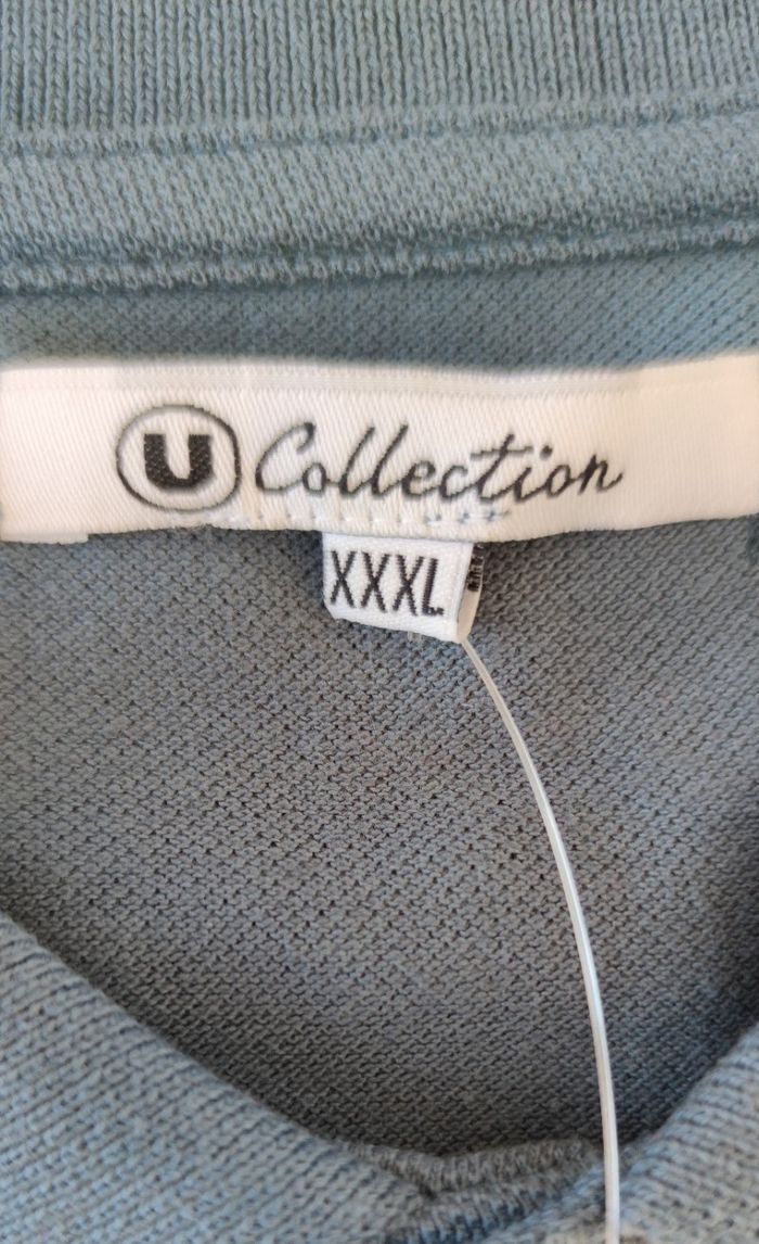 Polo à manche courte pour homme marque  U collection taille XXXL|3XL couleur bleu - photo numéro 6