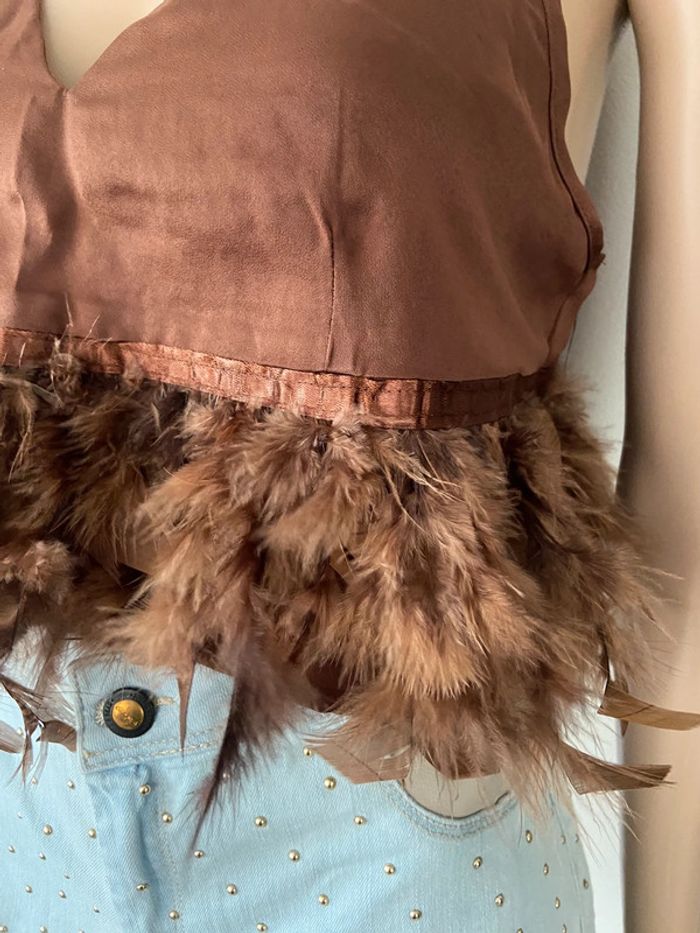 🌼Crop Top satiné à plumes🌼 - photo numéro 2