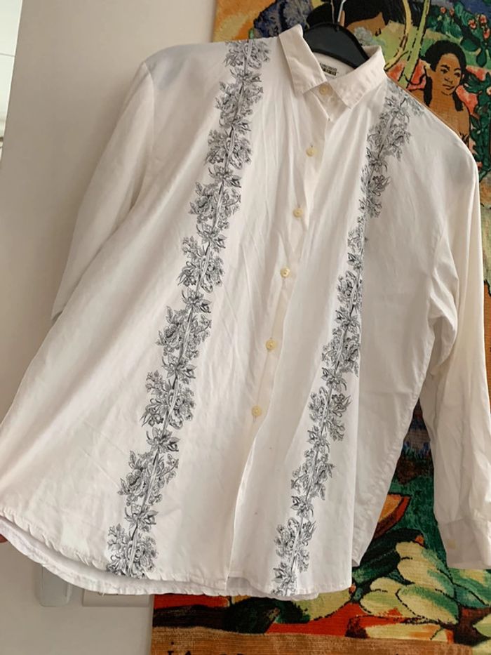 Chemise 👔blanche noire vintage taille 38 de Promod - photo numéro 3