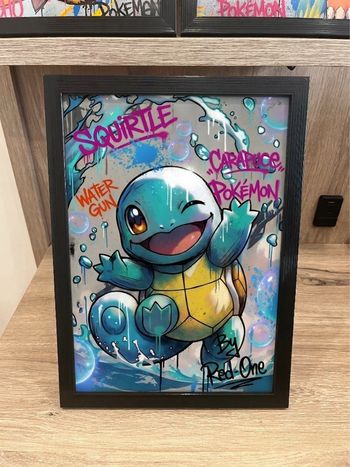 Cadre street art carapuce Pokémon