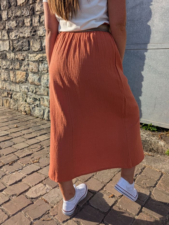 Jupe longue Chartres terracotta gaze de coton
Taille L - photo numéro 4