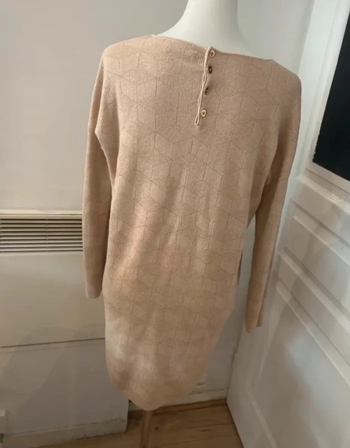 Frnch robe pull beige doré taille M/L - photo numéro 4