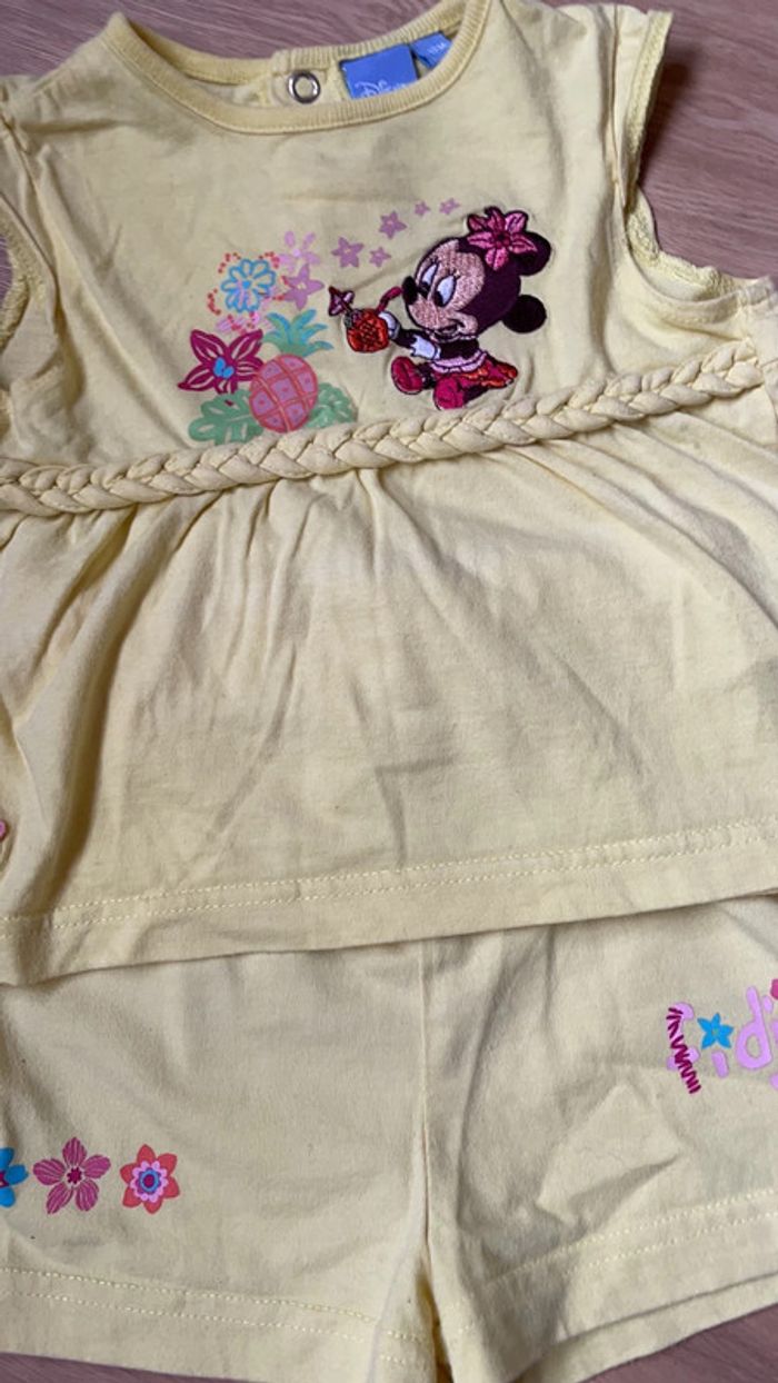 Ensemble jaune minnie disney baby 12 mois - photo numéro 2