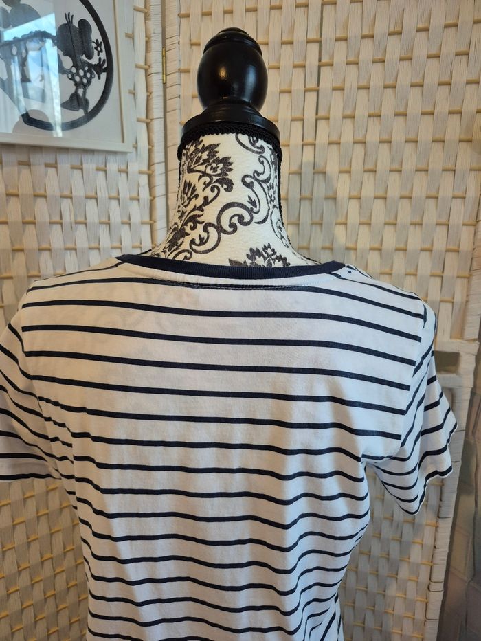 🏰 joli T-shirt Disney Mickey Mouse rayures marines femme TM / 38 - photo numéro 6