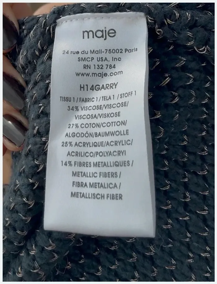Veste courte Maje bleue T1 très bon état - photo numéro 5