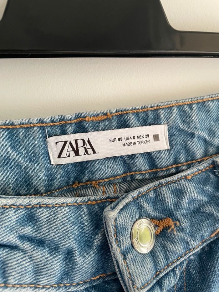 Jean bleu clair Zara jambe large taille 38 - photo numéro 2