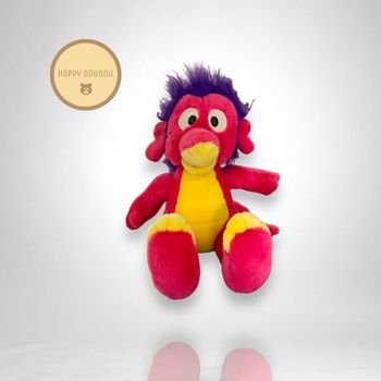 Peluche monstre Rose jaune Vintage A690