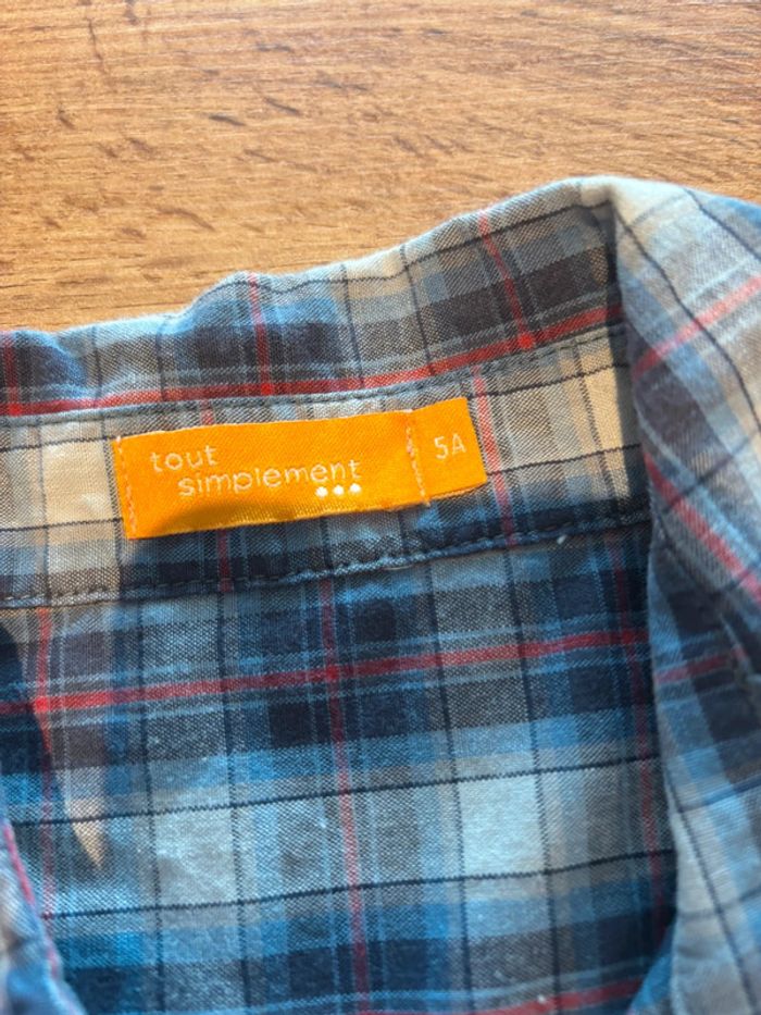 Chemise à carreaux bleu et rouge garçon 5 ans Tout Compte Fait - photo numéro 2