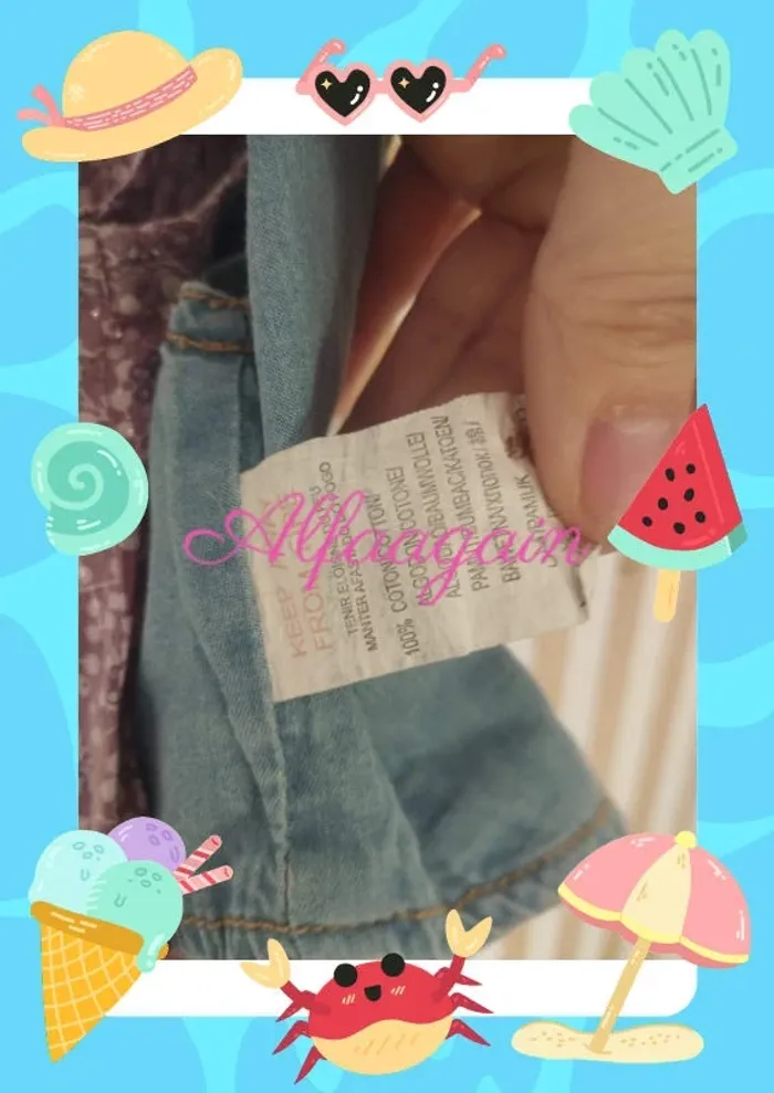 Ensemble blouse et Boléro jean 6mois - photo numéro 7