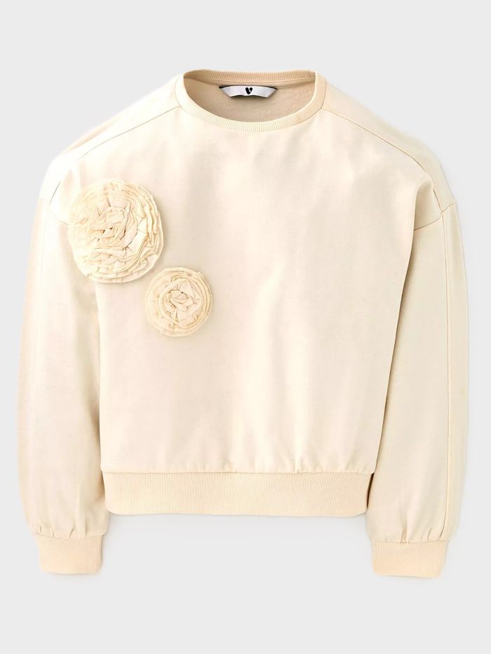 Sweat-shirt à fleurs pour filles couleur crème V by Very - taille 8 ans