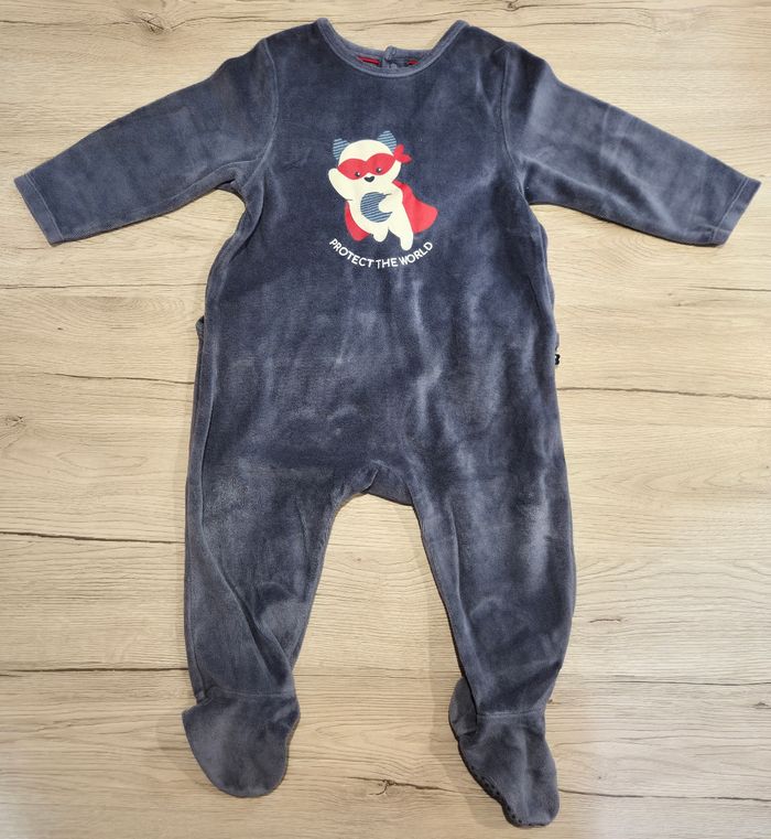 Pyjama en velours bleu, Obaïbi, 18 mois