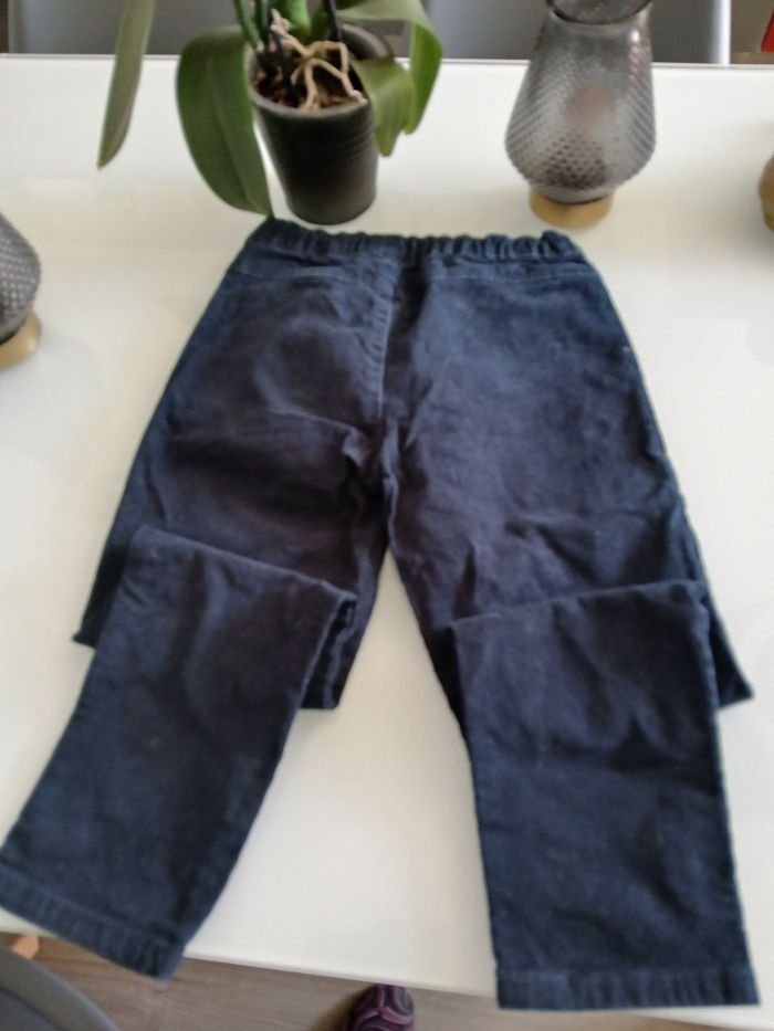 PANTALON VELOUR COTELEE MARINE KIABI - photo numéro 3