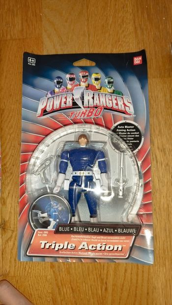 Figurine Power Rangers Turbo Triple Action Bandai Blue ranger Bleu figure rare