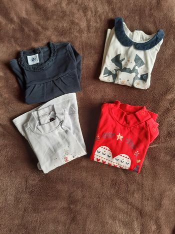 Lot 4 t shirts manches longues 12 mois