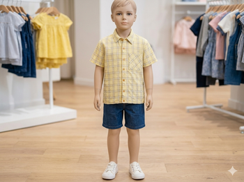 Chemise À Carreaux Jaune 4 Ans Konket