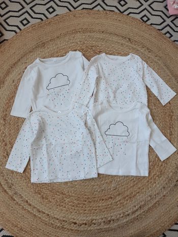 Lot de 4 tee-shirts manches longues 62 cm