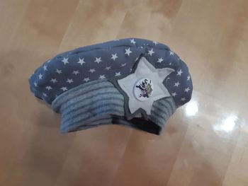Bonnet béret fille gris + étoile 4 - 5 ans