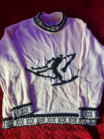 Sweat Vintage a motif ski rétro  -motif hiver - unisexe