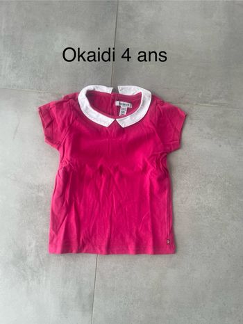 Tee shirt rose 4 ans okaidi