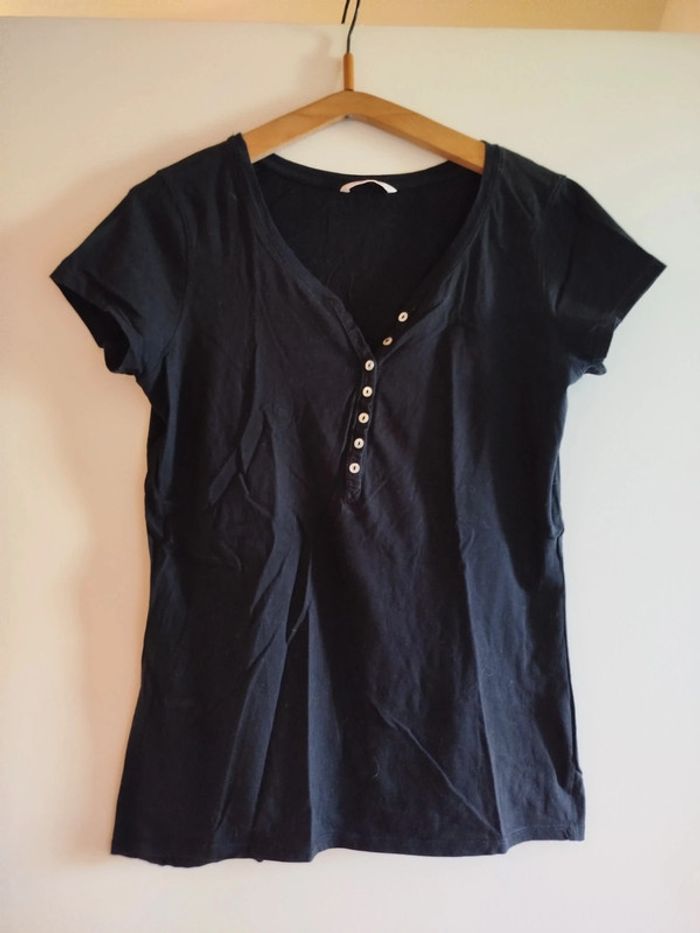 T-shirt noir Camaïeu
