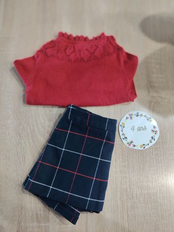 Ensemble fille 4 ans short et pull Cyrillus et Jacadi