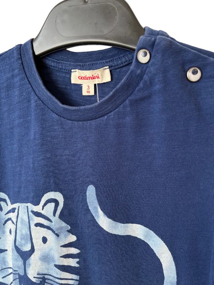 T-shirt bleu marine, motif tigre - Catimini 3 ans (98cm) - photo numéro 2