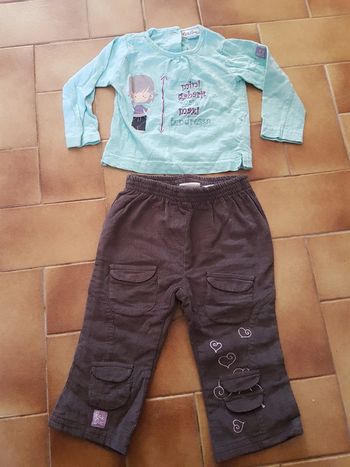 Ensemble 2 pièces bébé fille 9 mois pantalon tee shirt