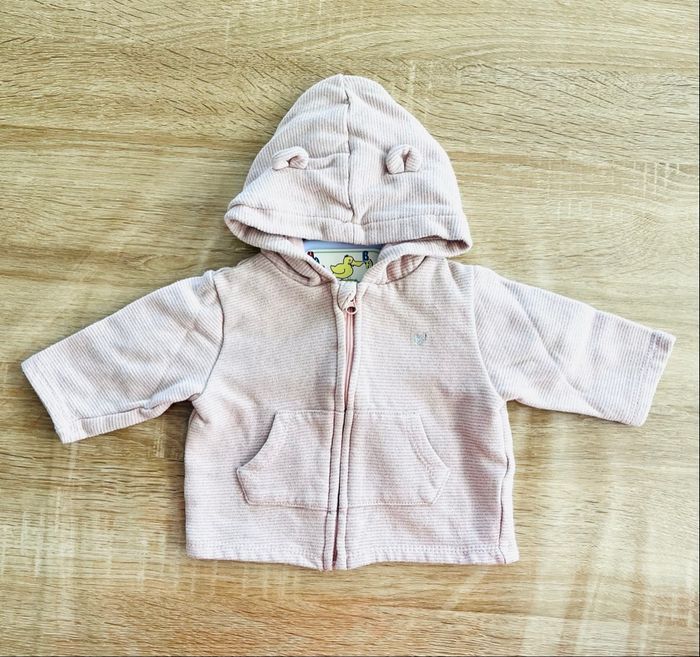 Sweat à capuche zippé « Kiabi » taille 3 mois